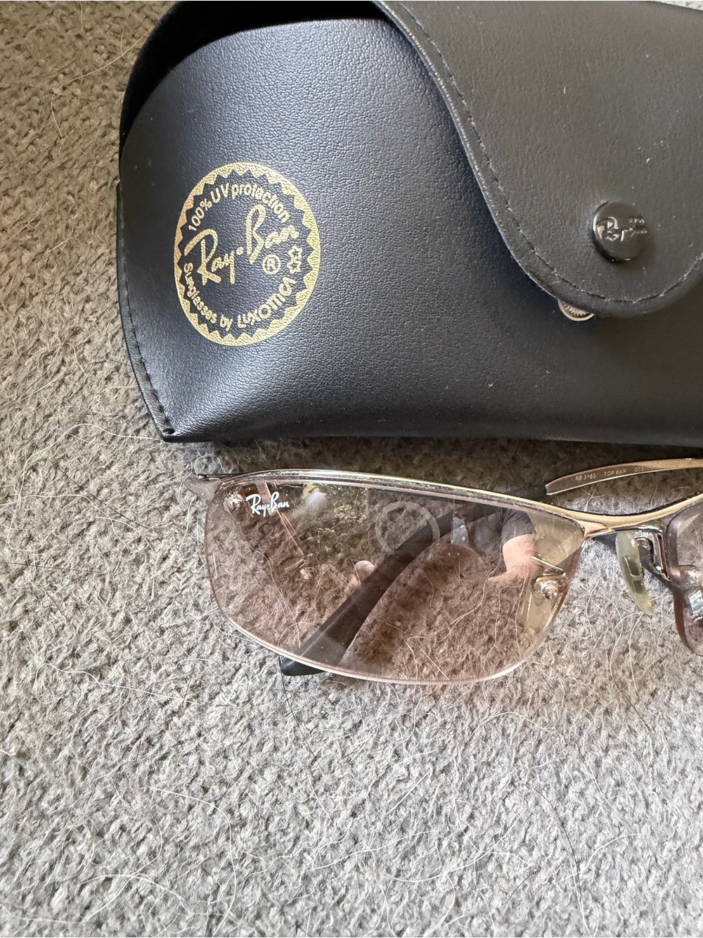 Ray-Ban Women's Rimless Sunglasses with Light Brown Gradient Lenses